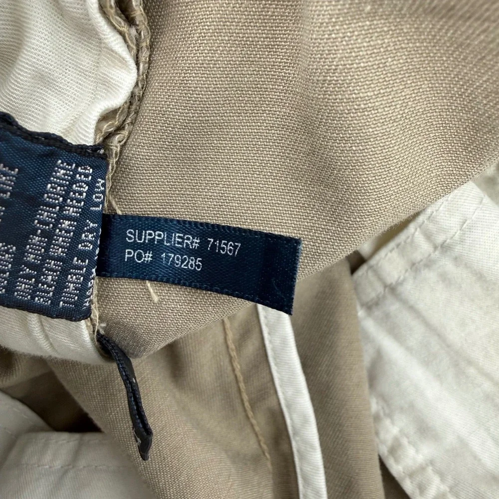 Vintage Polo‎ Ralph Lauren Mens Khaki Pleated Chino Pants Size 32x31 Preppy